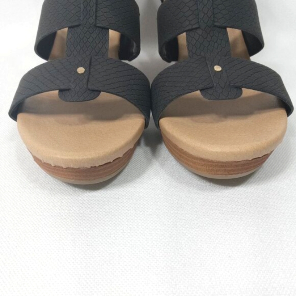 Dr.Scholls Women's Barton Wedge Black Sandals Size 8.5 - Picture 7 of 14